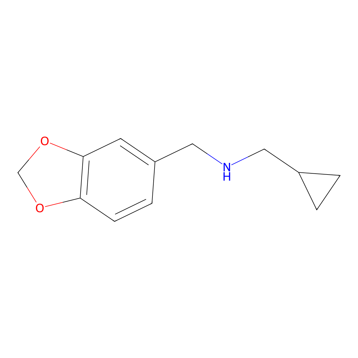 1-(benzo[d][1,3]dioxol-5-yl)-N-(cyclopropylmethyl)methanamine molecular structure, CAS 1094392-46-7