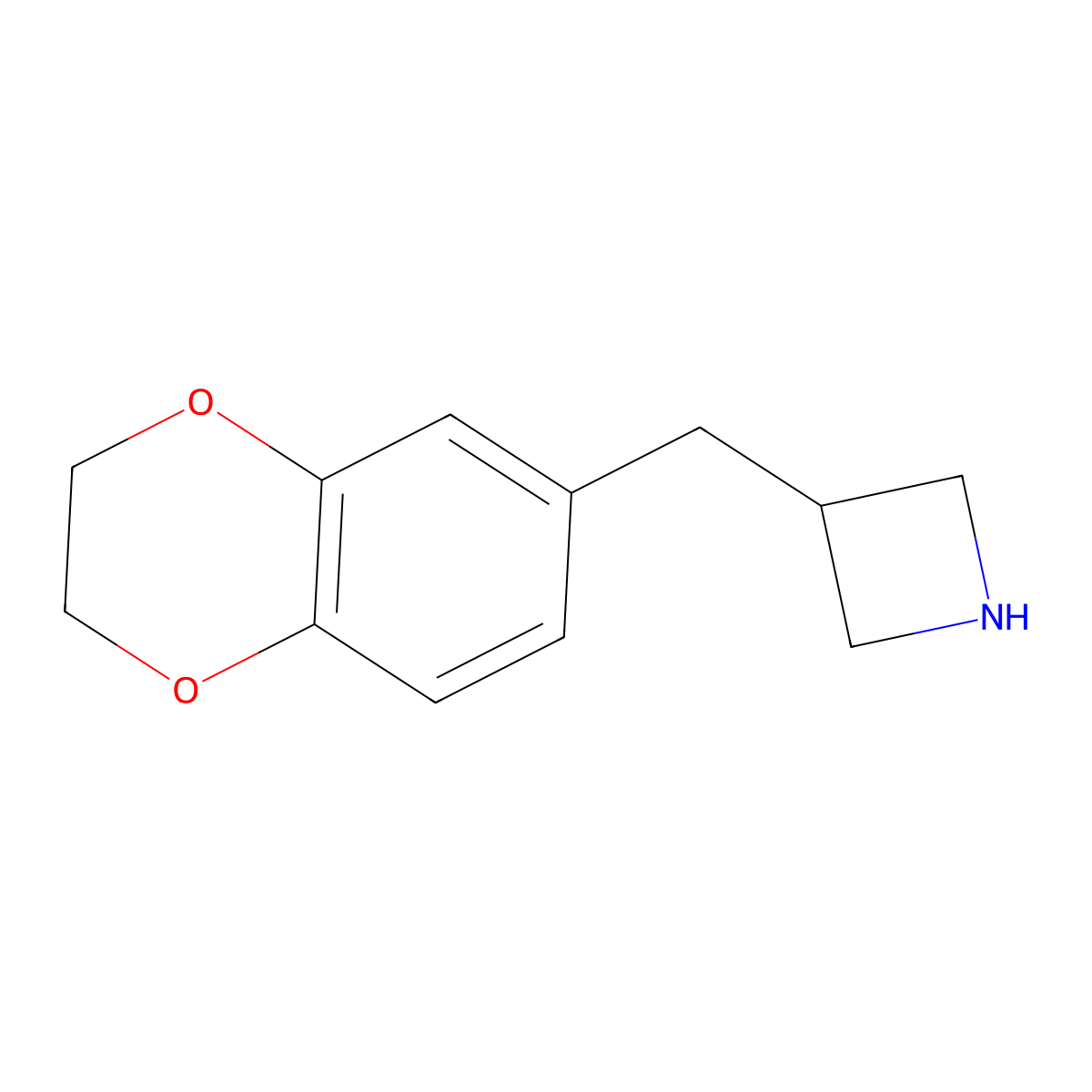 3-((2,3-Dihydrobenzo[b][1,4]dioxin-6-yl)methyl)azetidine molecular structure, CAS 1094392-51-4