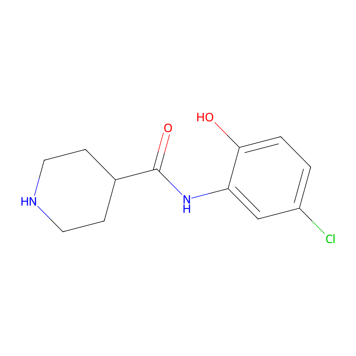 N-(5-chloro-2-hydroxyphenyl)piperidine-4-carboxamide molecular structure, CAS 1094393-29-9