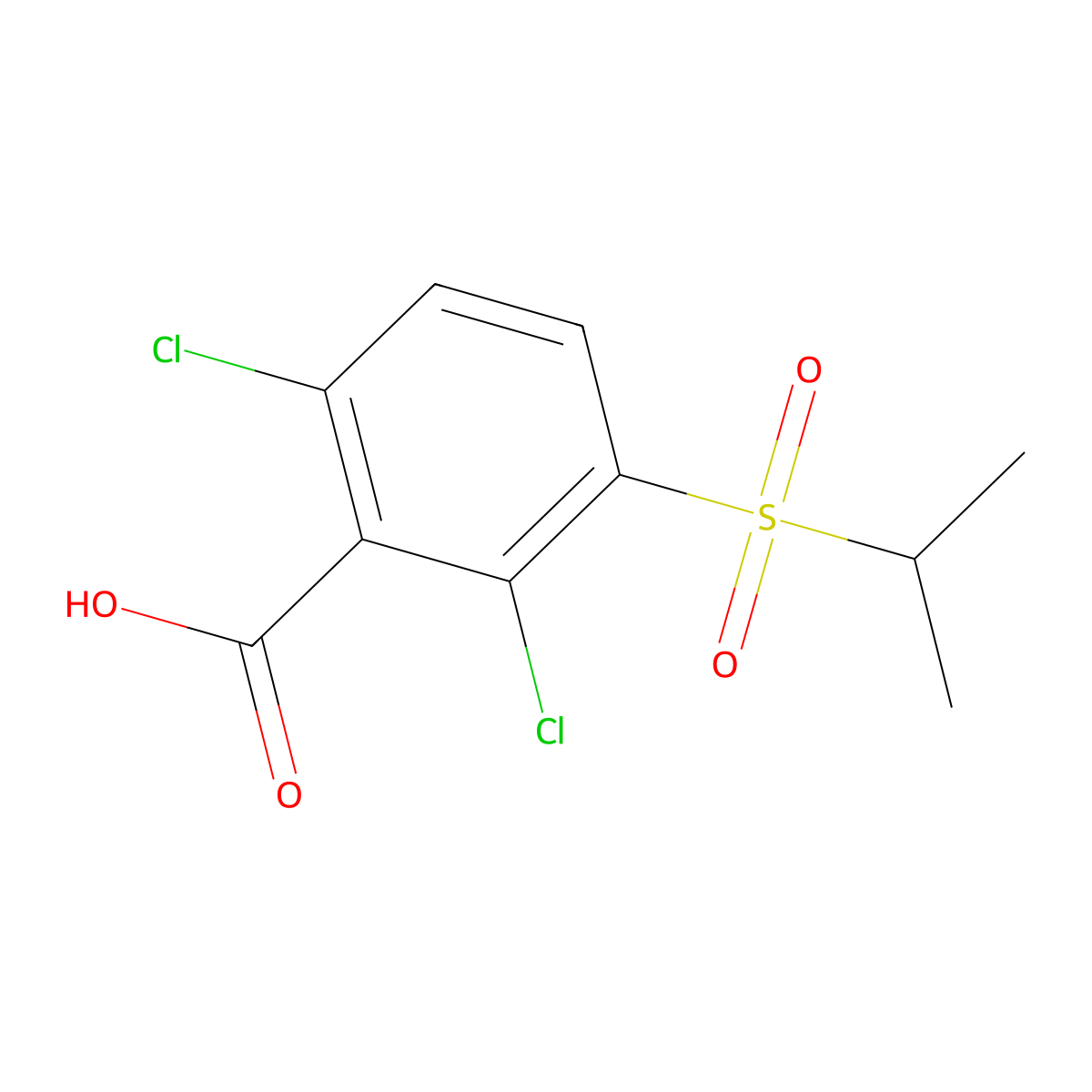 2,6-Dichloro-3-(propane-2-sulfonyl)benzoic acid molecular structure, CAS 1094393-84-6