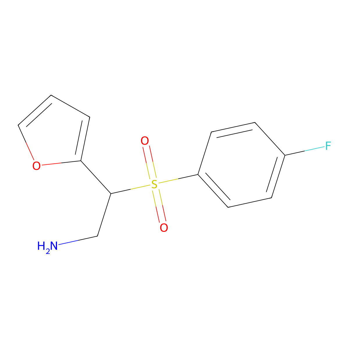 2-[(4-Fluorophenyl)sulfonyl]-2-(furan-2-yl)ethanamine molecular structure, CAS 1094394-43-0