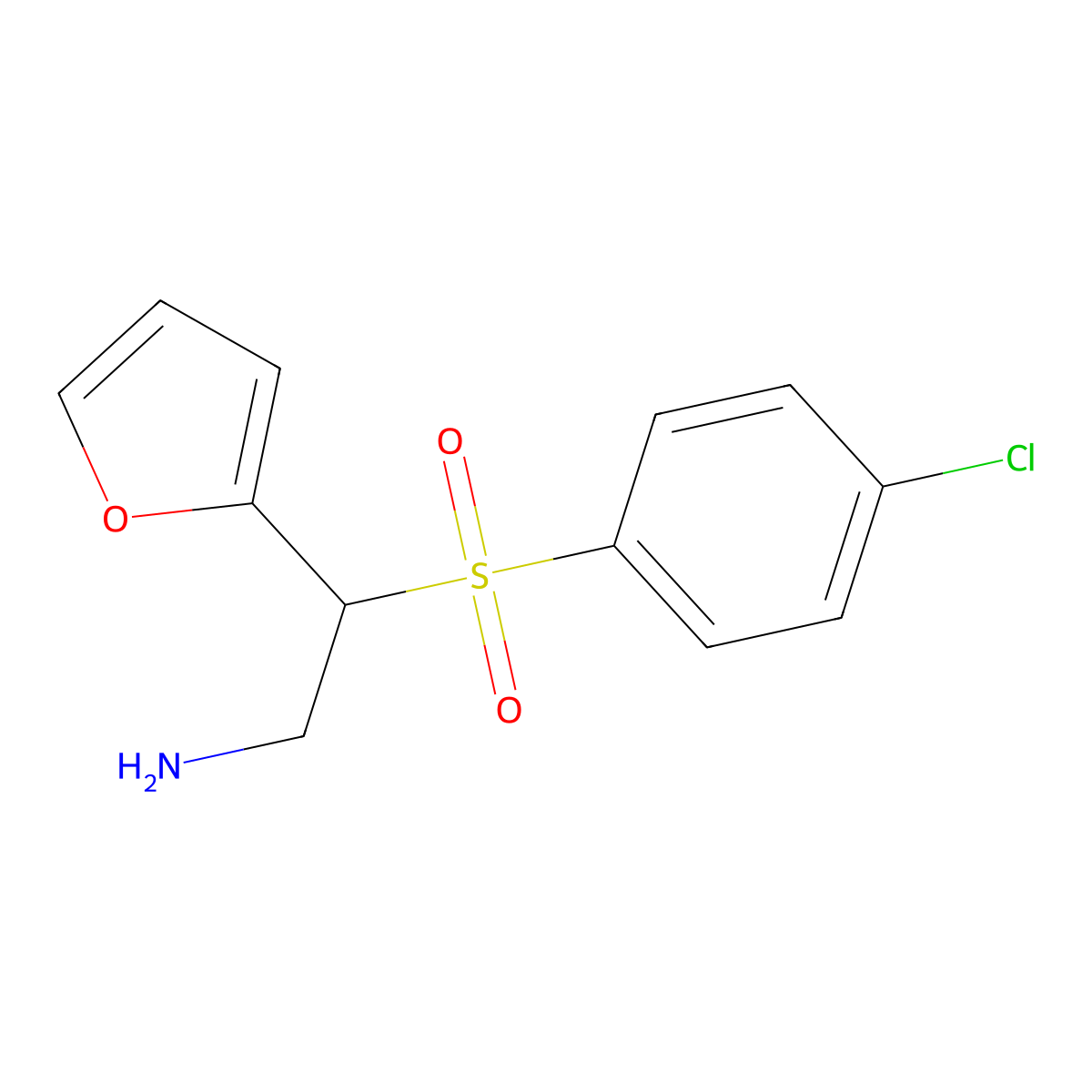 2-[(4-Chlorophenyl)sulfonyl]-2-(furan-2-yl)ethanamine molecular structure, CAS 1094394-73-6