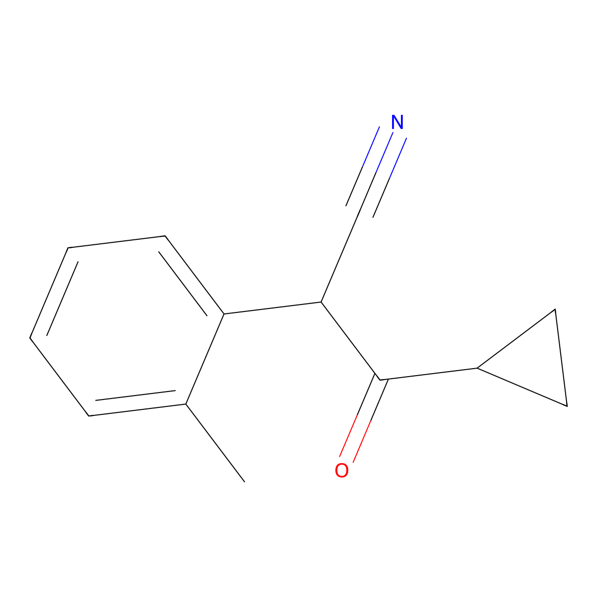 3-Cyclopropyl-2-(2-methylphenyl)-3-oxopropanenitrile molecular structure, CAS 1094396-06-1