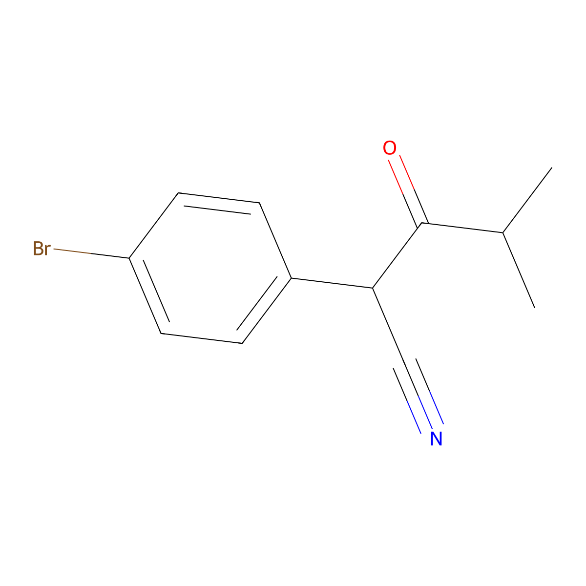 2-(4-Bromophenyl)-4-methyl-3-oxopentanenitrile molecular structure, CAS 1094396-32-3