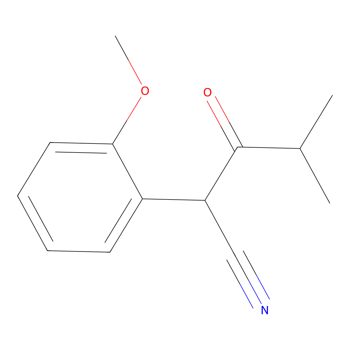 2-(2-Methoxyphenyl)-4-methyl-3-oxopentanenitrile molecular structure, CAS 1094397-03-1