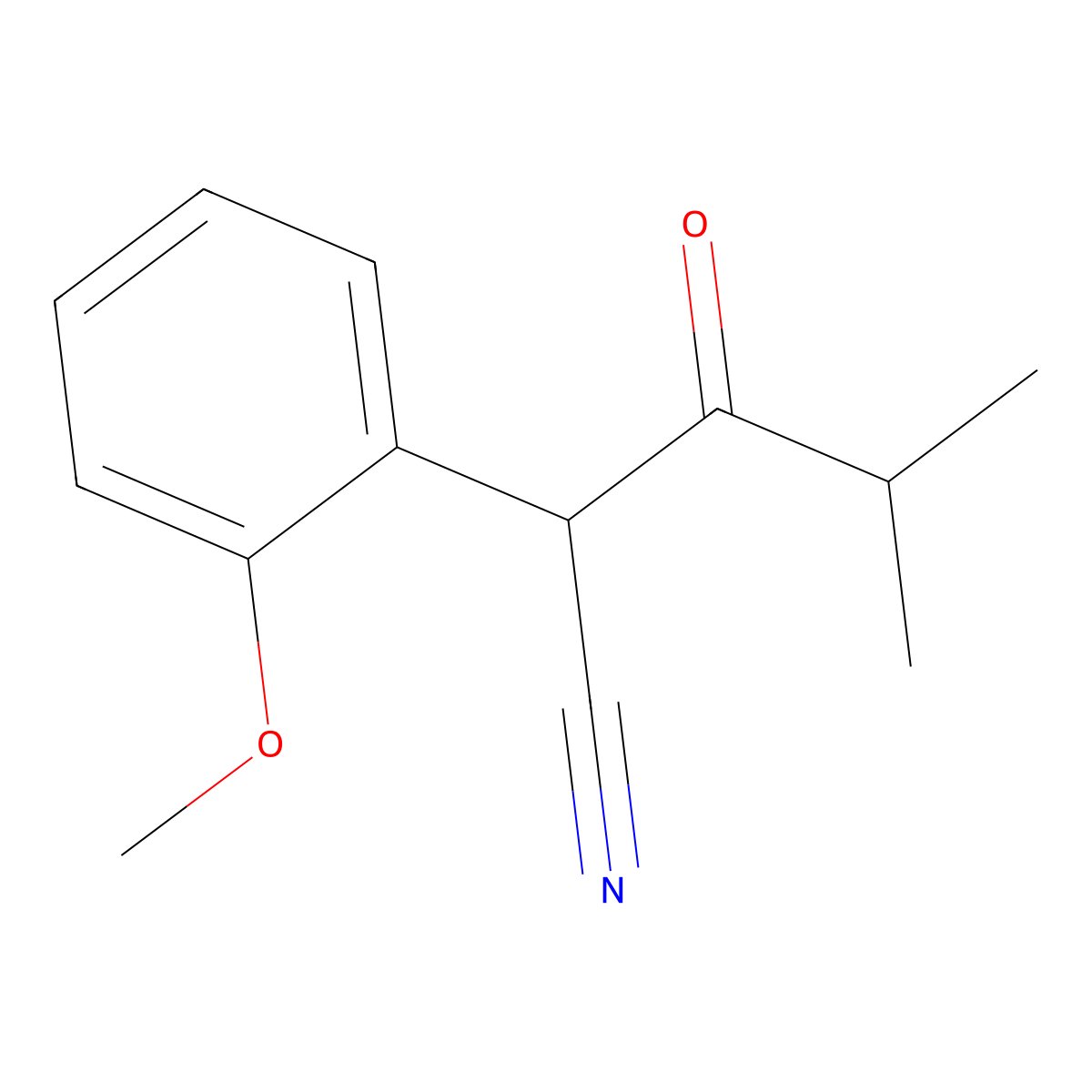 2-(2-Methoxyphenyl)-4-methyl-3-oxopentanenitrile molecular structure, CAS 1094397-03-1