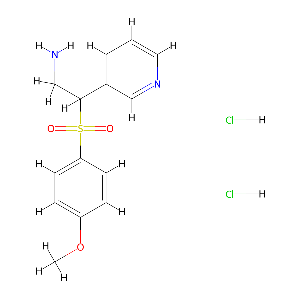 2-(4-Methoxybenzenesulfonyl)-2-(pyridin-3-yl)ethan-1-amine dihydrochloride molecular structure, CAS 1094397-16-6
