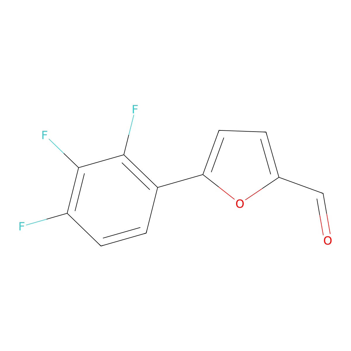 5-(2,3,4-Trifluorophenyl)furan-2-carbaldehyde molecular structure, CAS 1094399-10-6