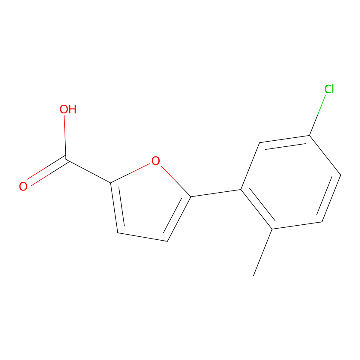 5-(5-Chloro-2-methylphenyl)furan-2-carboxylic acid molecular structure, CAS 1094399-14-0