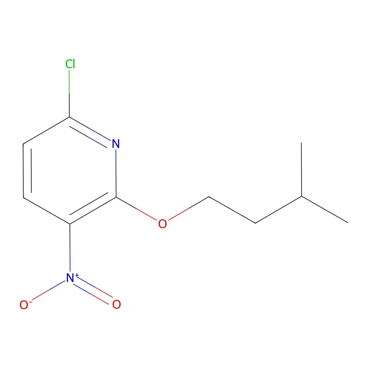 6-Chloro-2-(isopentyloxy)-3-nitropyridine molecular structure, CAS 1094399-87-7