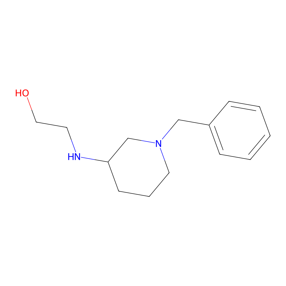 2-((1-Benzylpiperidin-3-yl)amino)ethanol molecular structure, CAS 1094401-28-1