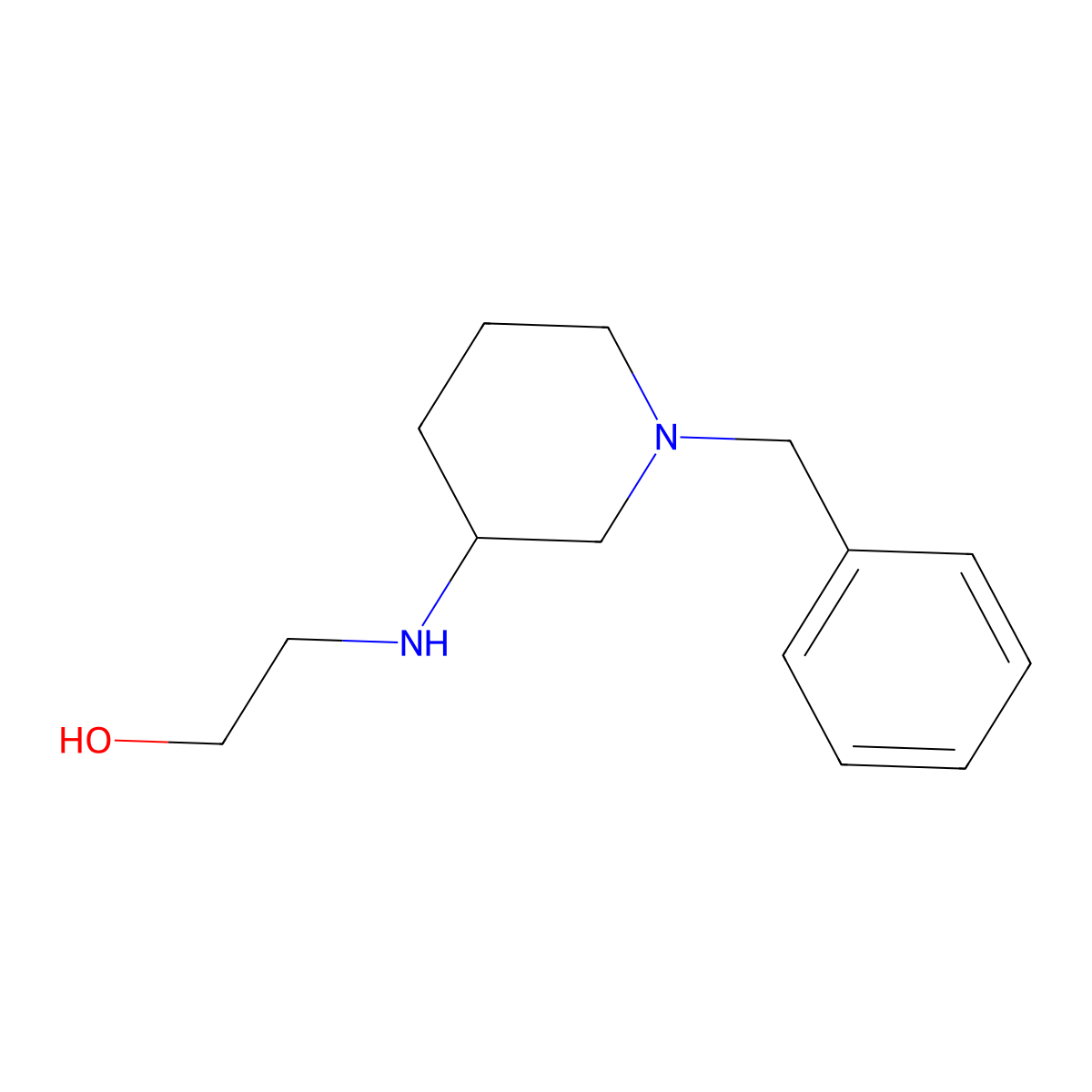 2-((1-Benzylpiperidin-3-yl)amino)ethanol molecular structure, CAS 1094401-28-1
