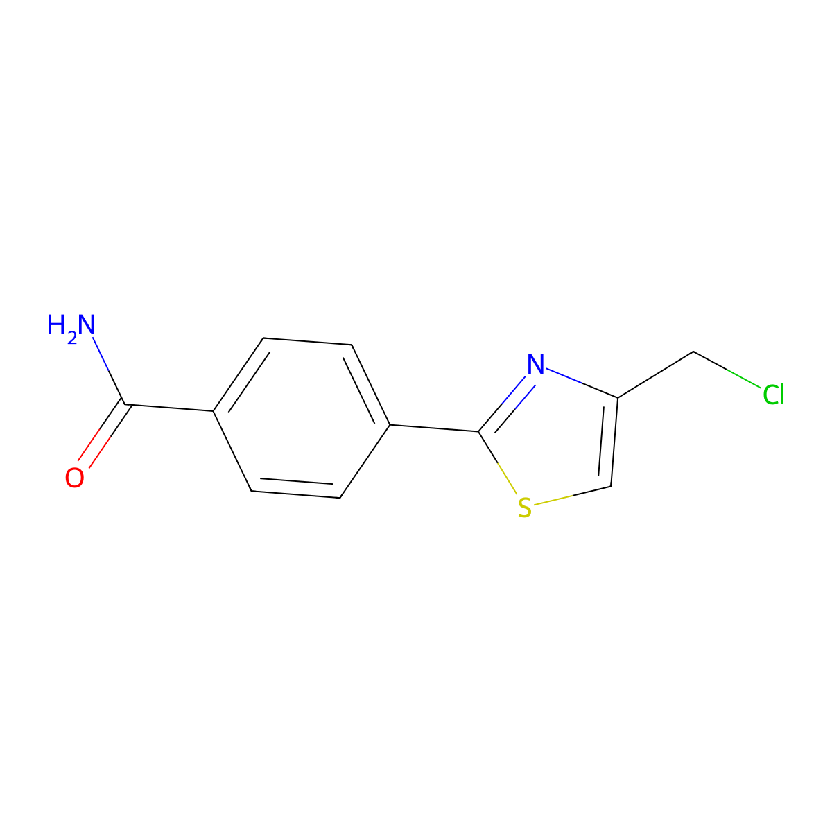 4-[4-(Chloromethyl)-1,3-thiazol-2-yl]benzamide molecular structure, CAS 1094402-62-6