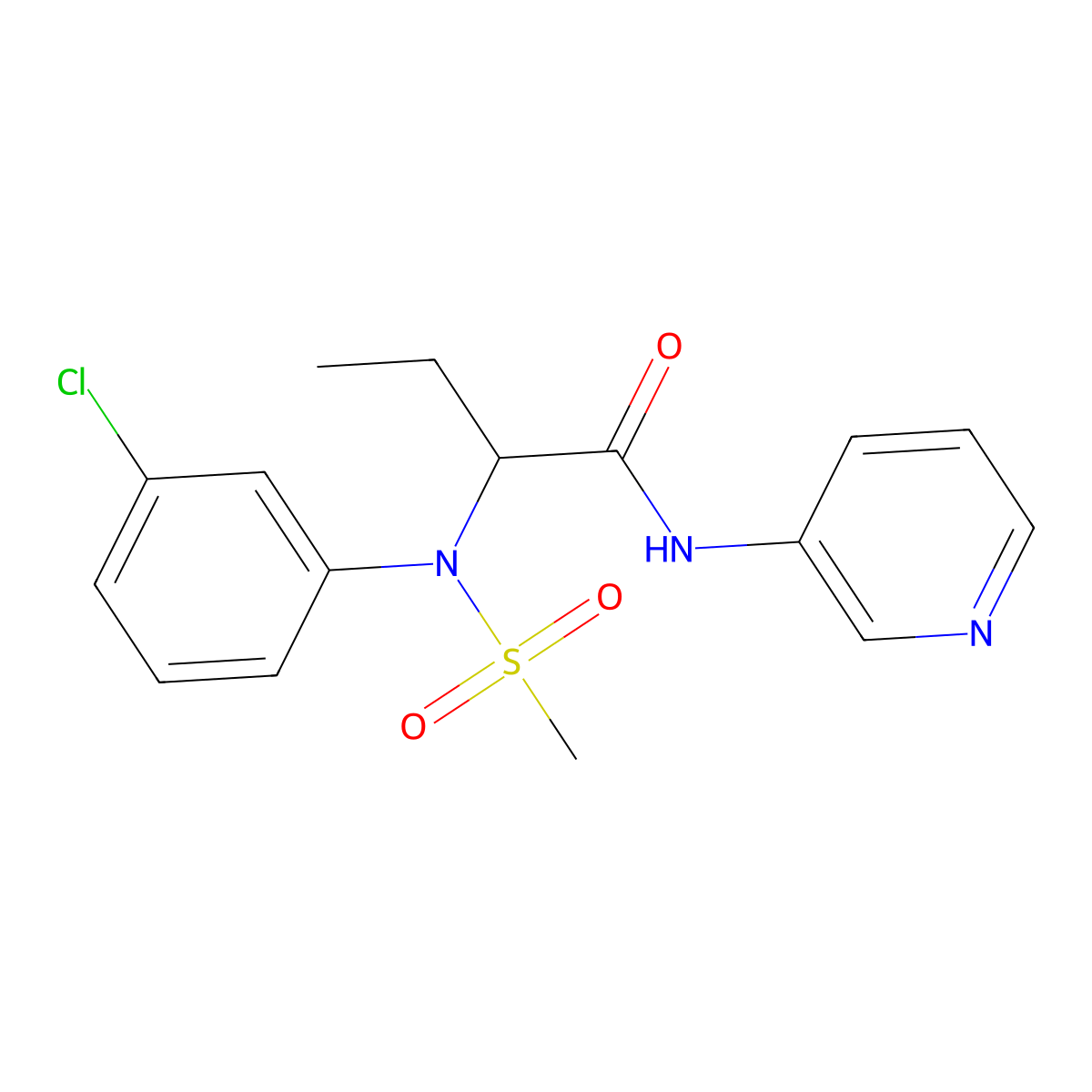 2-[(3-chlorophenyl)(methylsulfonyl)amino]-N-(pyridin-3-yl)butanamide molecular structure, CAS 1094402-65-9