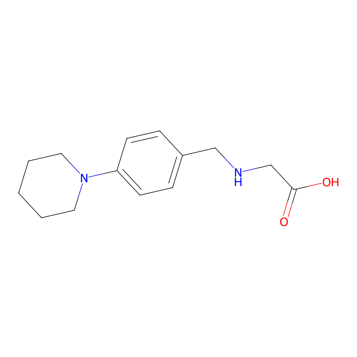 N-[[4-(1-Piperidinyl)phenyl]methyl]glycine molecular structure, CAS 1094404-06-4