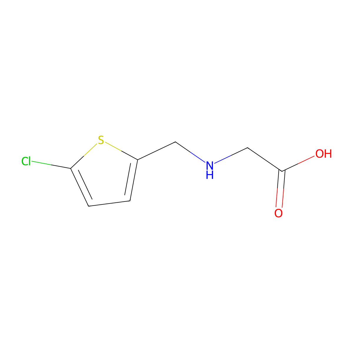 2-{[(5-Chlorothiophen-2-yl)methyl]amino}acetic acid molecular structure, CAS 1094404-09-7