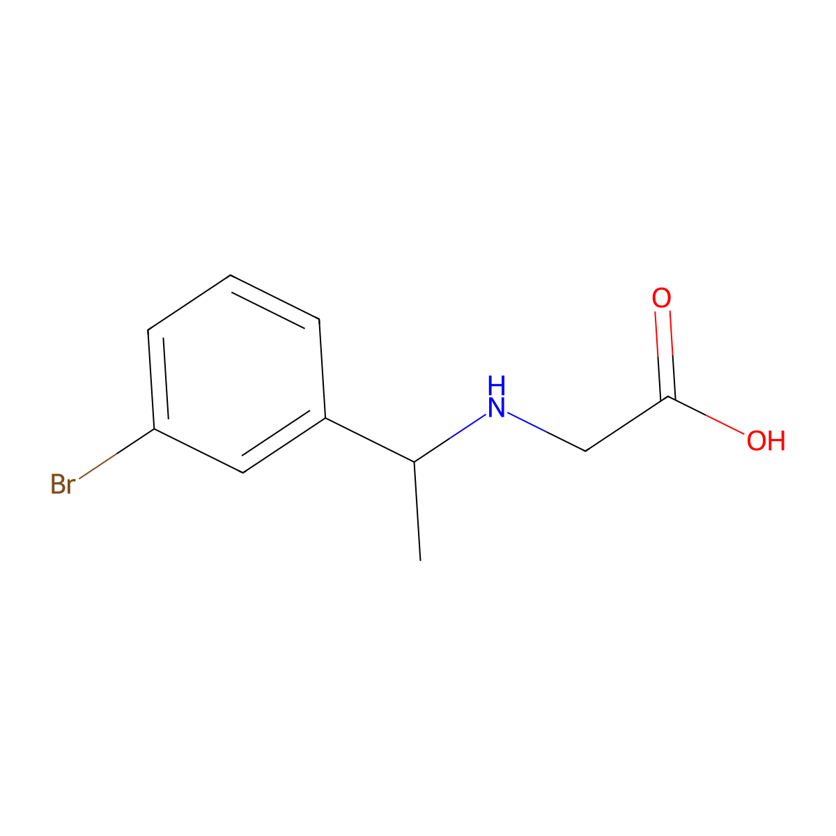 2-{[1-(3-Bromophenyl)ethyl]amino}acetic acid molecular structure, CAS 1094404-41-7