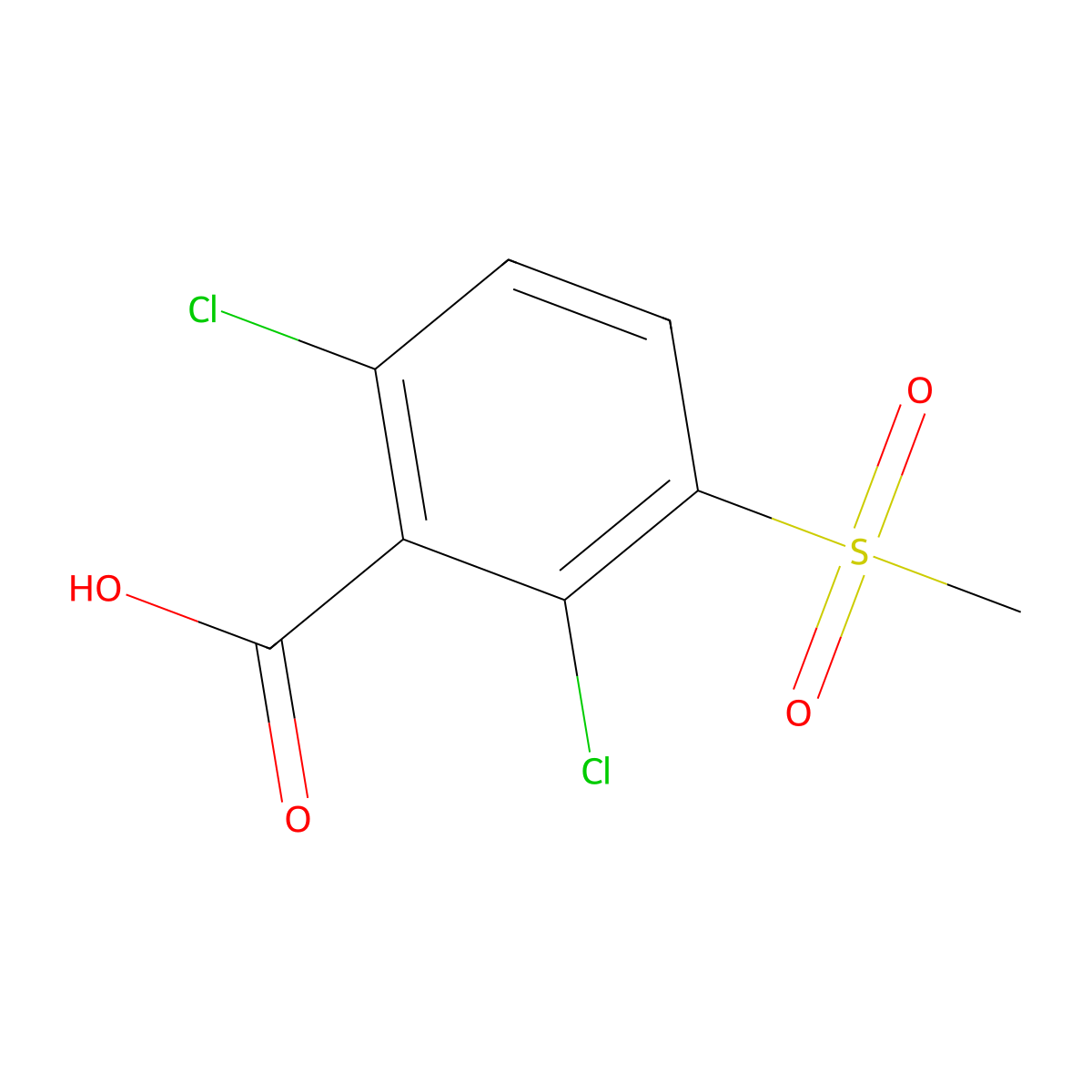 2,6-Dichloro-3-methanesulfonylbenzoic acid molecular structure, CAS 1094404-69-9