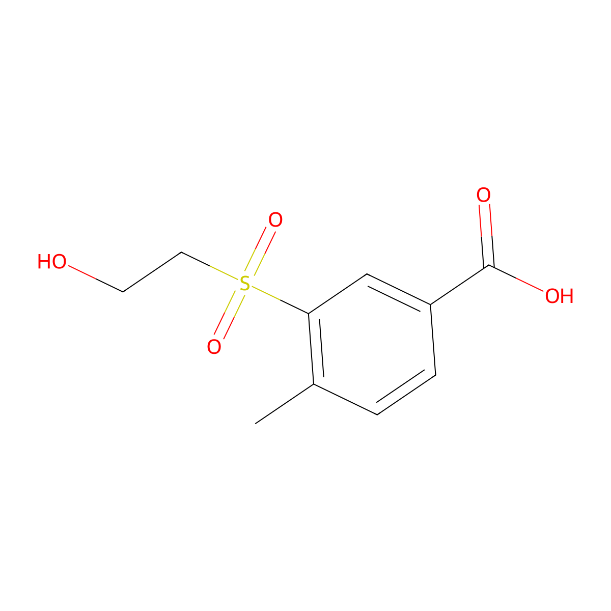 3-(2-Hydroxyethanesulfonyl)-4-methylbenzoic acid molecular structure, CAS 1094404-86-0