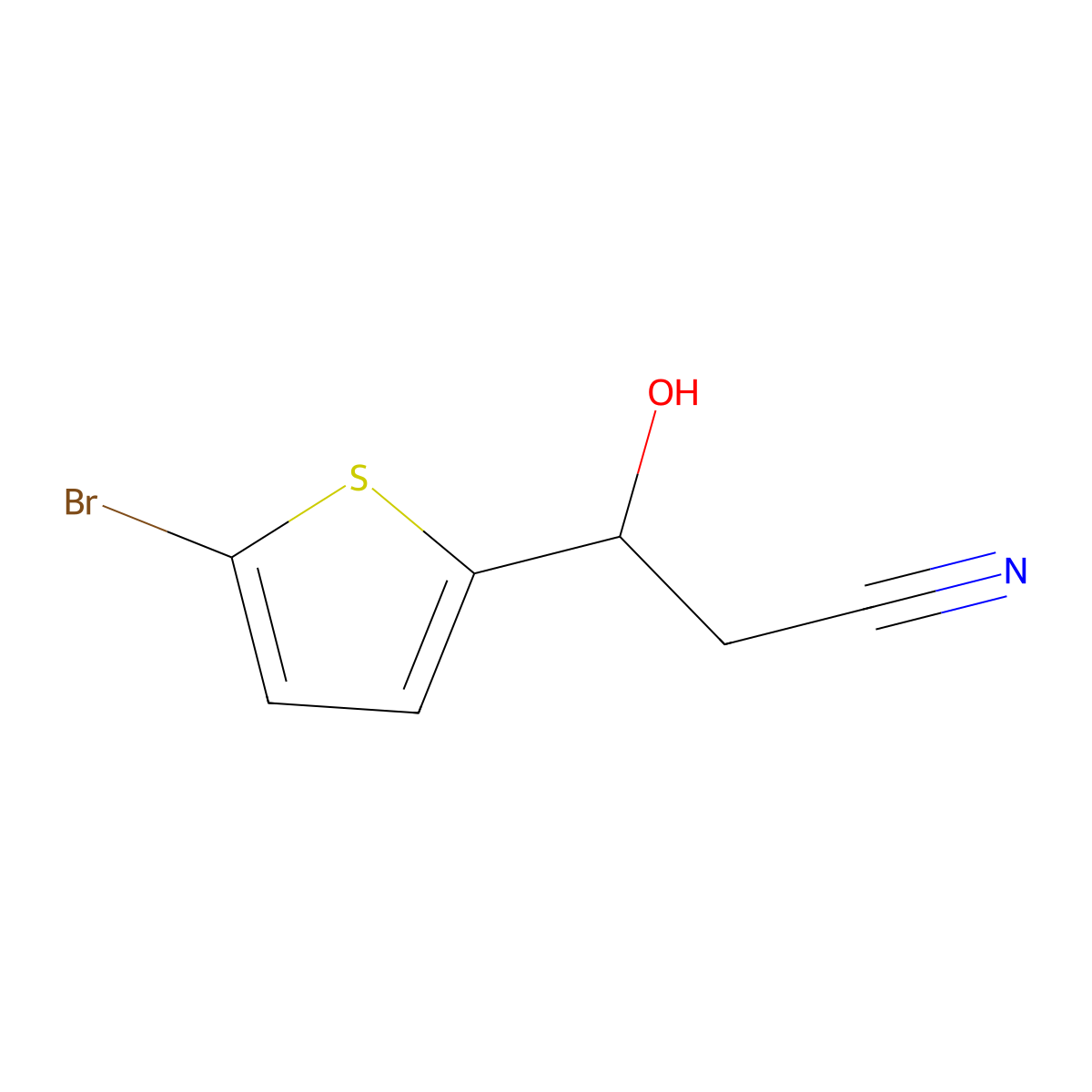 3-(5-Bromothiophen-2-yl)-3-hydroxypropanenitrile molecular structure, CAS 1094405-08-9