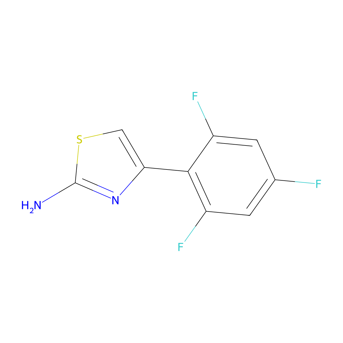 4-(2,4,6-Trifluorophenyl)thiazol-2-amine molecular structure, CAS 1094405-83-0