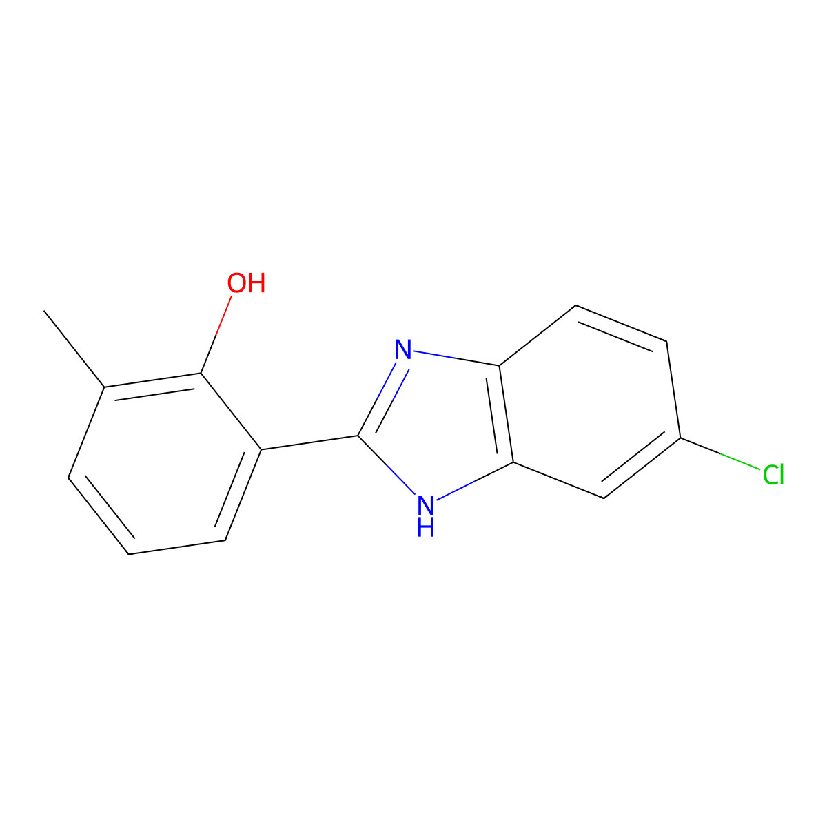2-(5-chloro-1H-1,3-benzodiazol-2-yl)-6-methylphenol molecular structure, CAS 1094405-95-4
