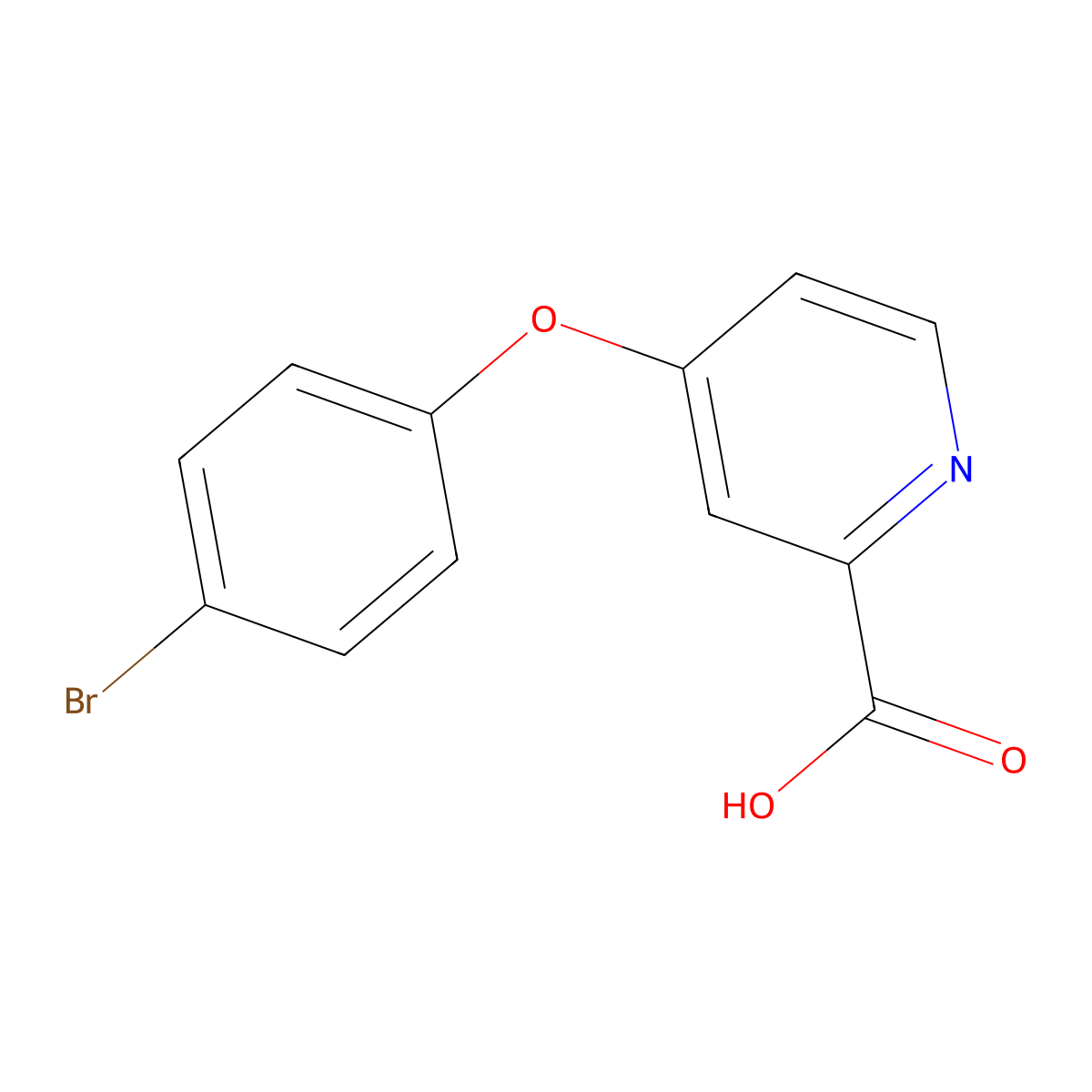 4-(4-Bromophenoxy)pyridine-2-carboxylic acid molecular structure, CAS 1094408-46-4