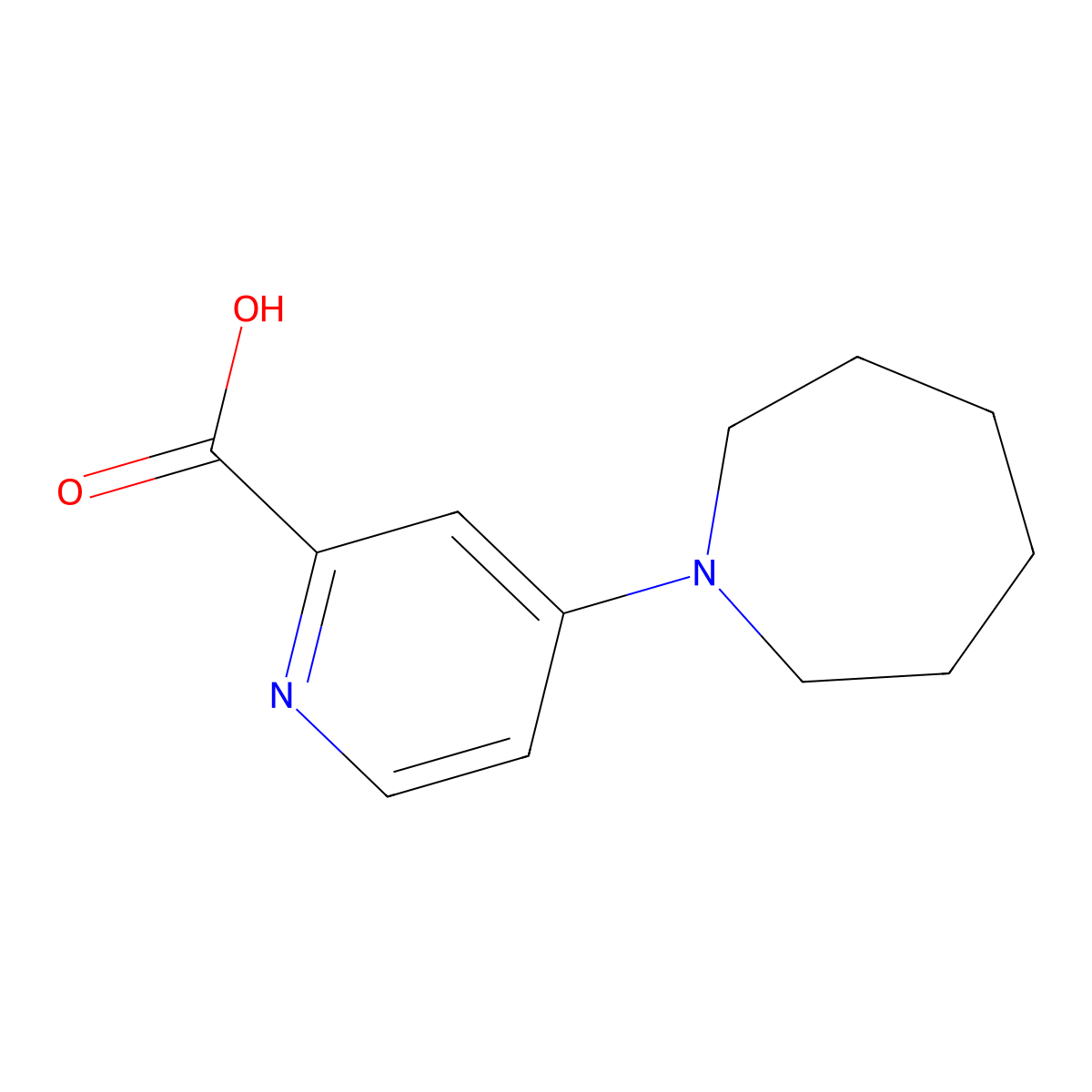 4-Azepan-1-ylpyridine-2-carboxylic acid molecular structure, CAS 1094408-73-7