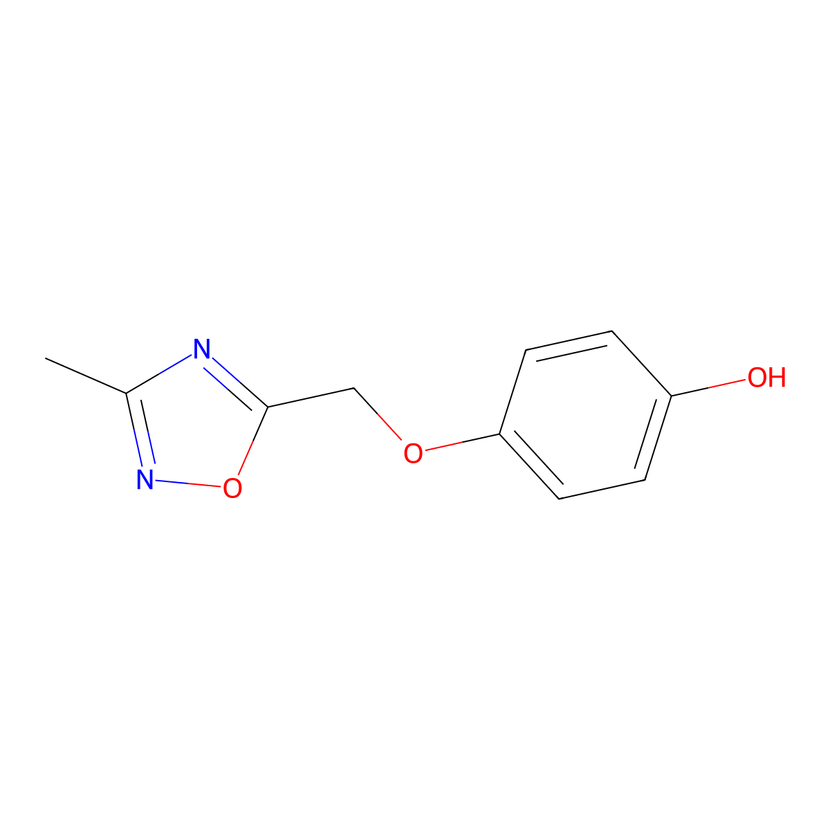 4-[(3-Methyl-1,2,4-oxadiazol-5-yl)methoxy]phenol molecular structure, CAS 1094409-91-2