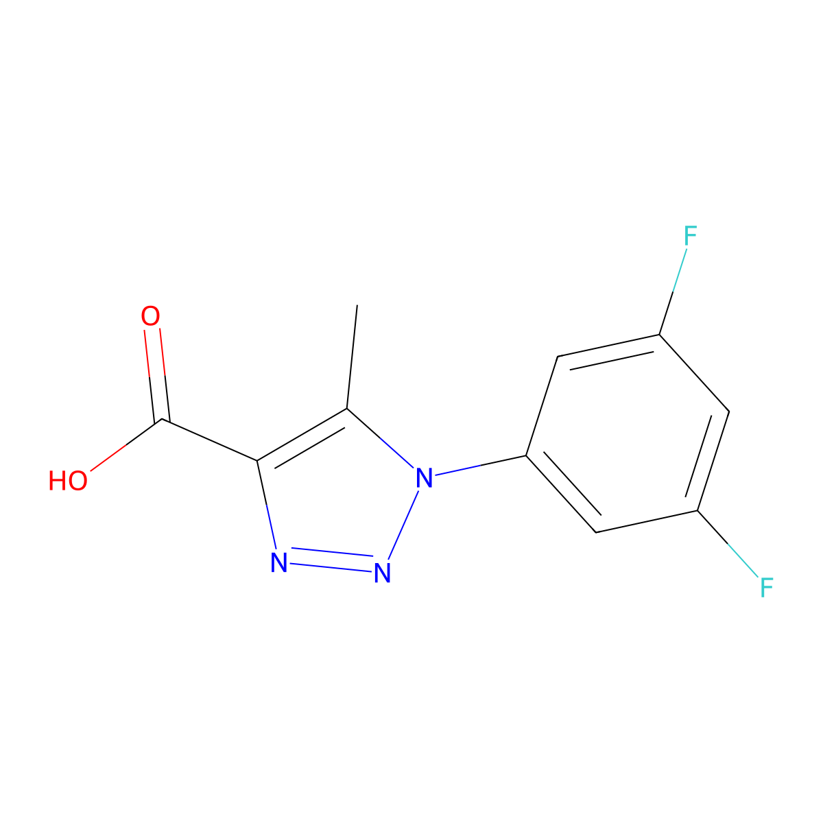1-(3,5-difluorophenyl)-5-methyl-1H-1,2,3-triazole-4-carboxylic acid molecular structure, CAS 1094411-40-1