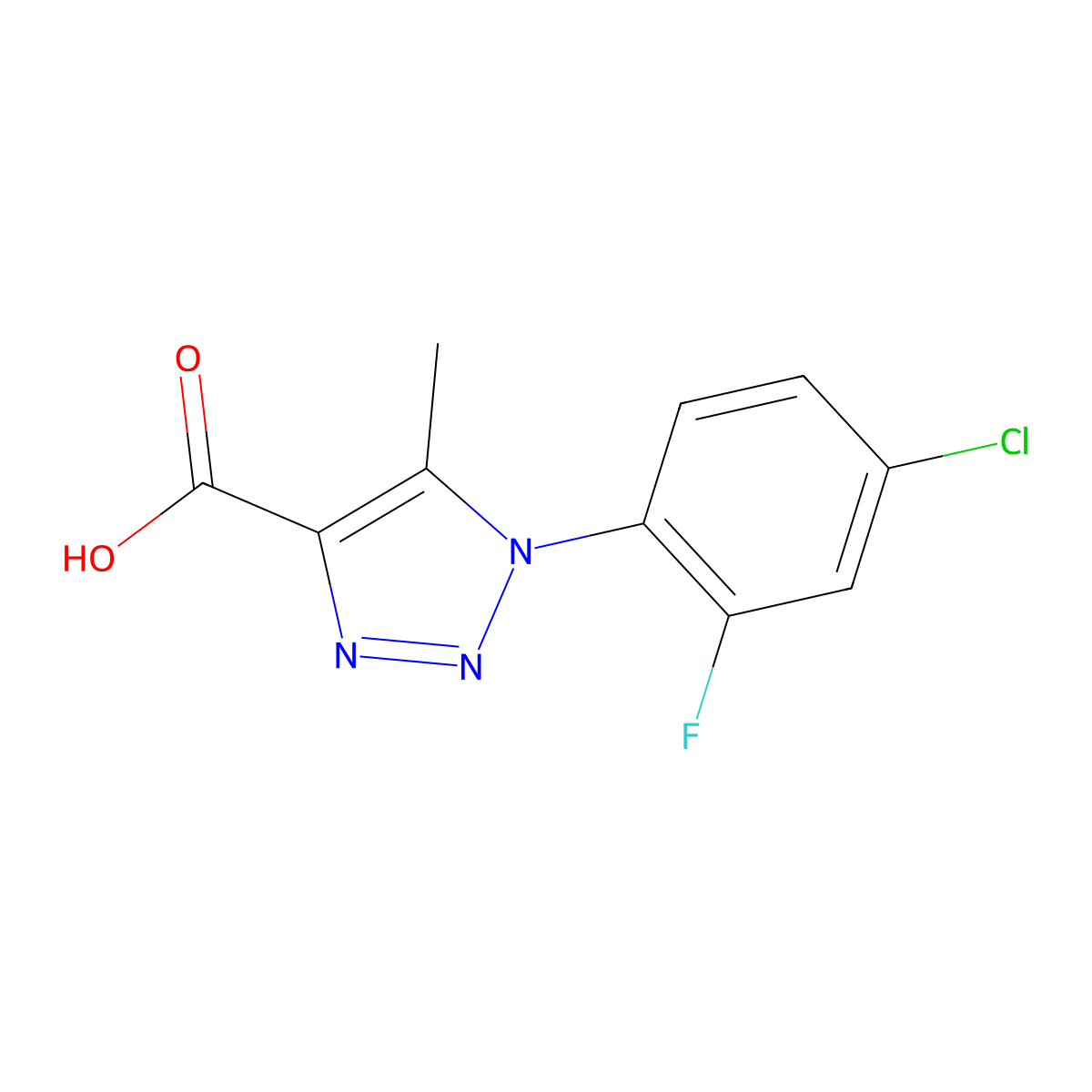 1-(4-chloro-2-fluorophenyl)-5-methyl-1H-1,2,3-triazole-4-carboxylic acid molecular structure, CAS 1094411-41-2