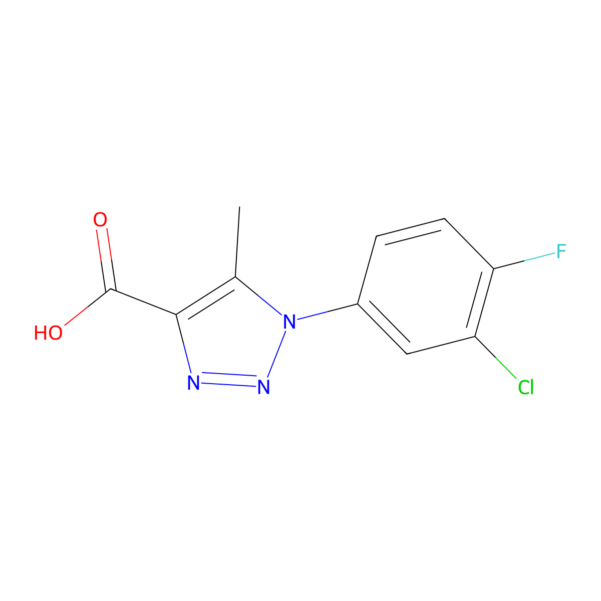 1H-1,2,3-Triazole-4-carboxylic acid, 1-(3-chloro-4-fluorophenyl)-5-methyl- molecular structure, CAS 1094411-42-3