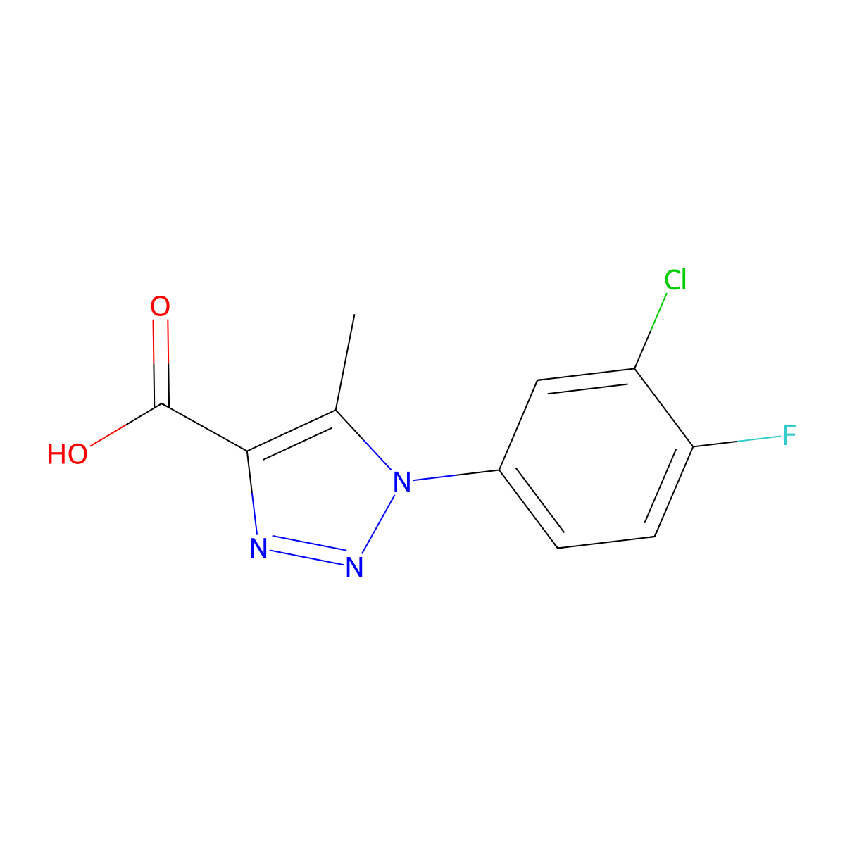 1H-1,2,3-Triazole-4-carboxylic acid, 1-(3-chloro-4-fluorophenyl)-5-methyl- molecular structure, CAS 1094411-42-3