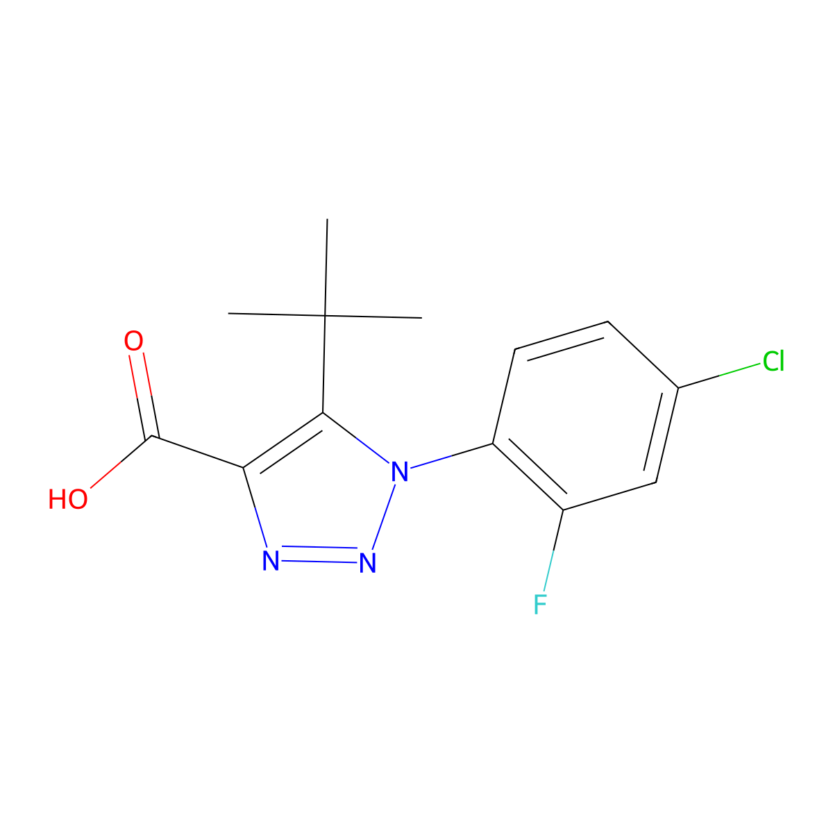 5-tert-butyl-1-(4-chloro-2-fluorophenyl)-1H-1,2,3-triazole-4-carboxylic acid molecular structure, CAS 1094411-52-5