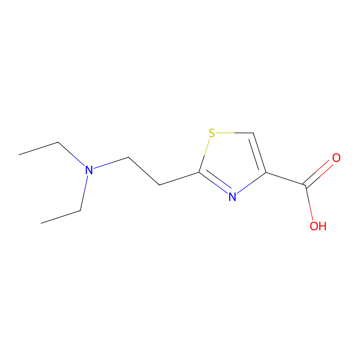 2-[2-(Diethylamino)ethyl]-1,3-thiazole-4-carboxylic acid molecular structure, CAS 1094411-95-6