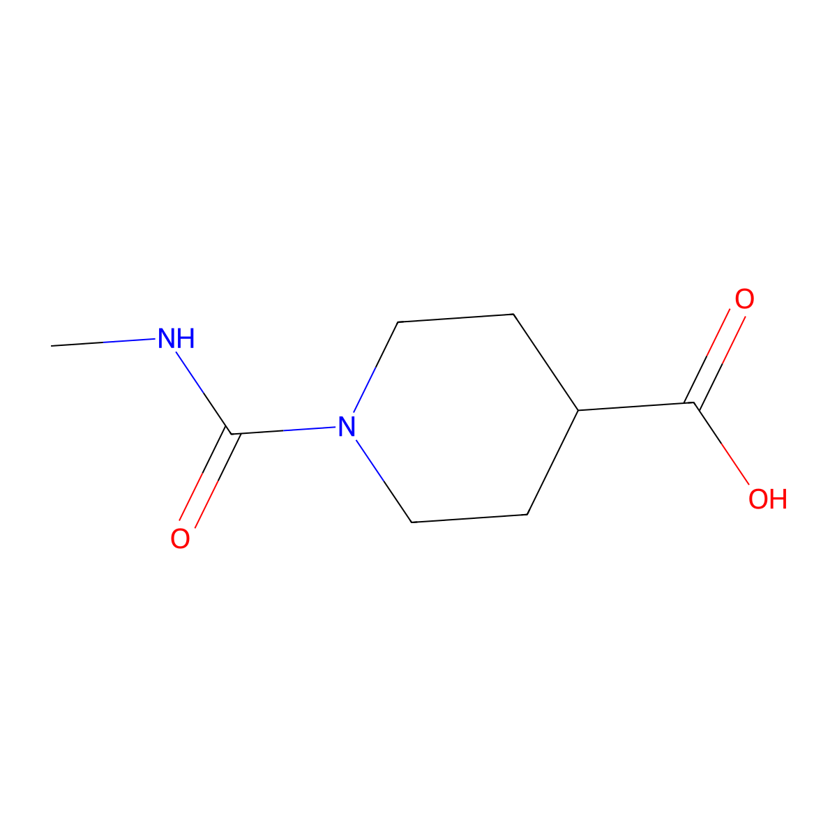 1-(Methylcarbamoyl)piperidine-4-carboxylic acid molecular structure, CAS 1094413-31-6