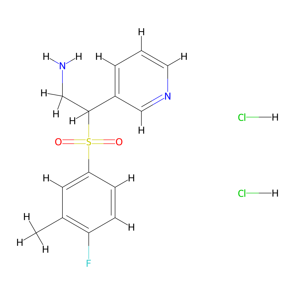 2-(4-Fluoro-3-methylbenzenesulfonyl)-2-(pyridin-3-yl)ethan-1-amine dihydrochloride molecular structure, CAS 1094417-26-1