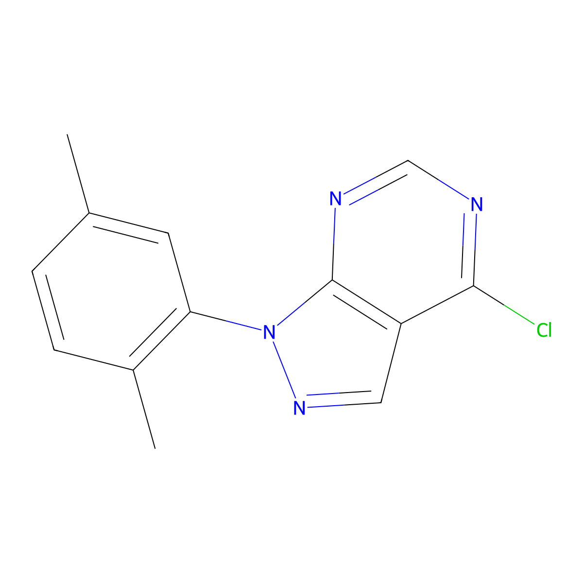 4-chloro-1-(2,5-dimethylphenyl)-1H-pyrazolo[3,4-d]pyrimidine molecular structure, CAS 1094418-18-4