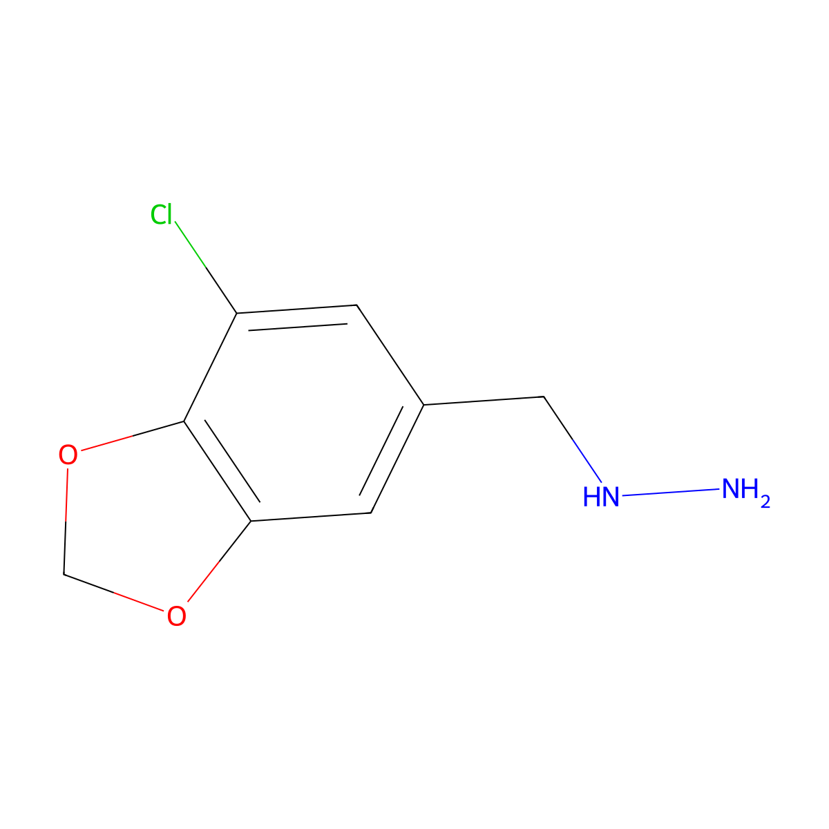 [(7-Chloro-1,3-dioxaindan-5-yl)methyl]hydrazine molecular structure, CAS 1094419-49-4