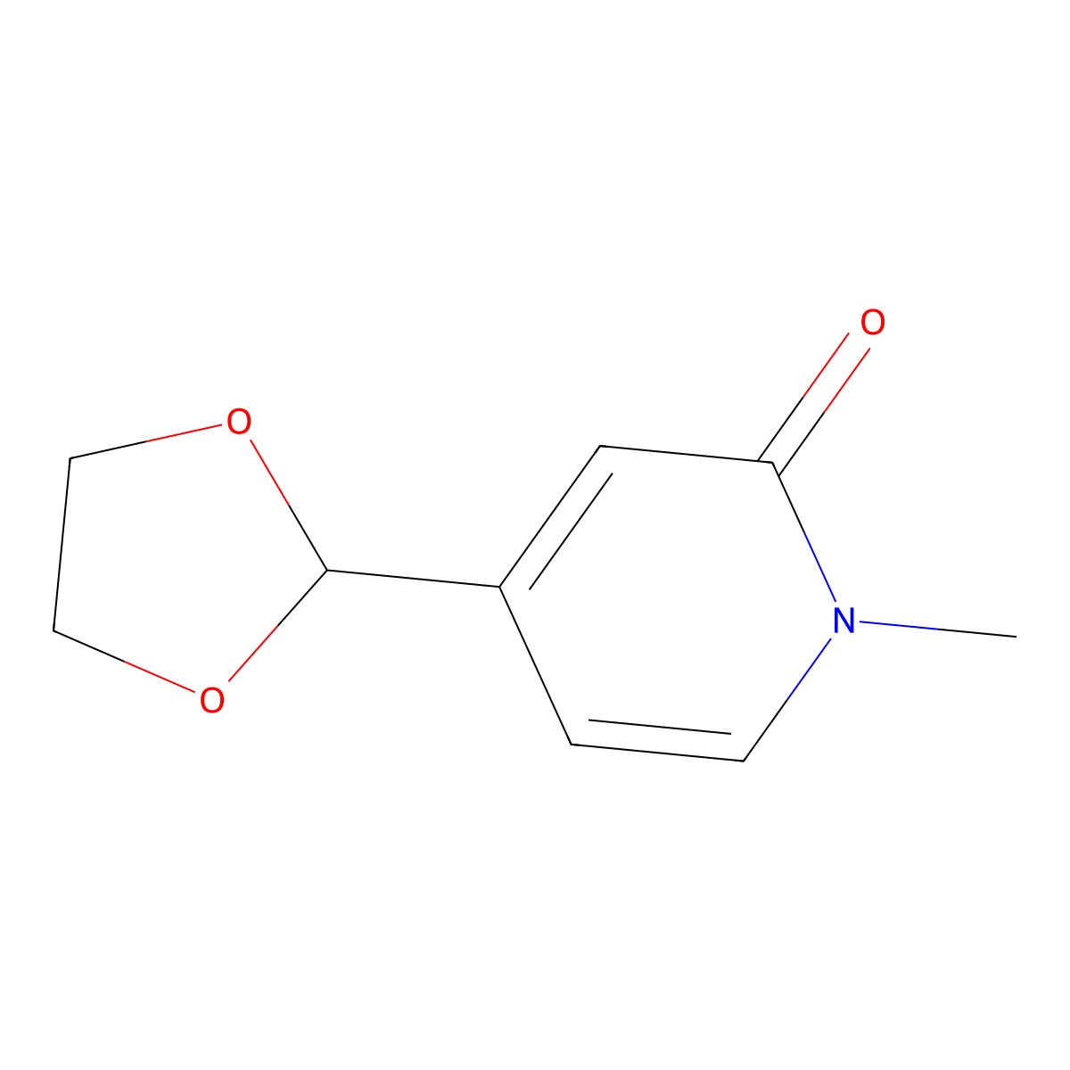 4-(1,3-Dioxolan-2-yl)-1-methylpyridin-2(1H)-one molecular structure, CAS 109442-34-4