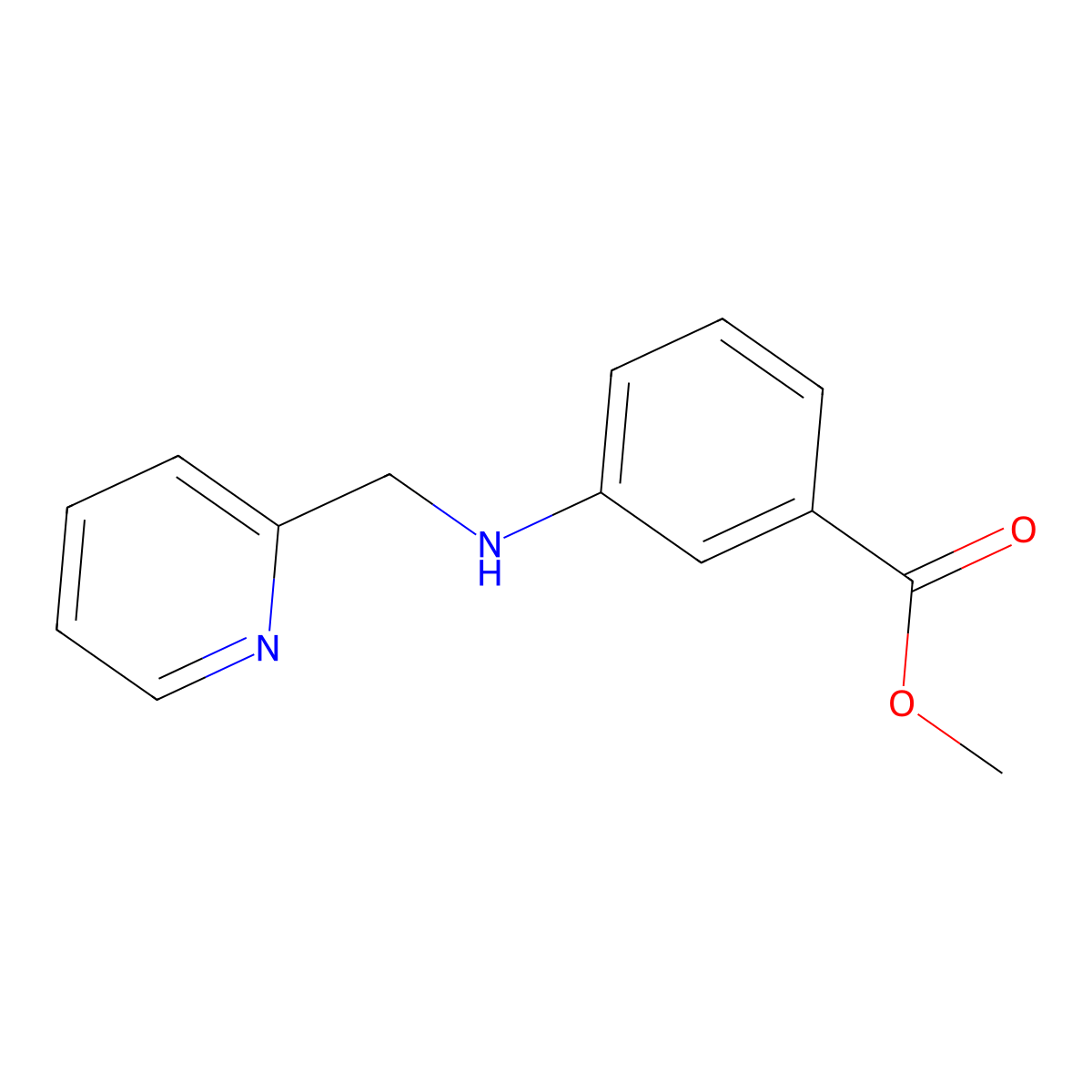 Methyl 3-{[(pyridin-2-yl)methyl]amino}benzoate molecular structure, CAS 1094420-05-9