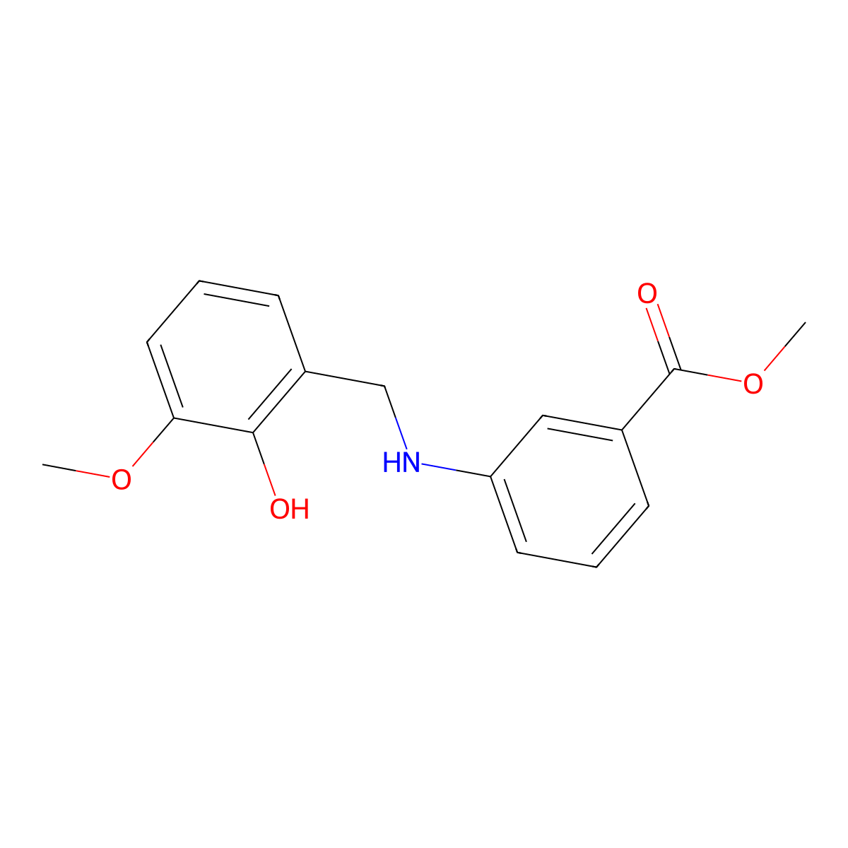 Methyl 3-[(2-hydroxy-3-methoxybenzyl)amino]benzoate molecular structure, CAS 1094420-10-6