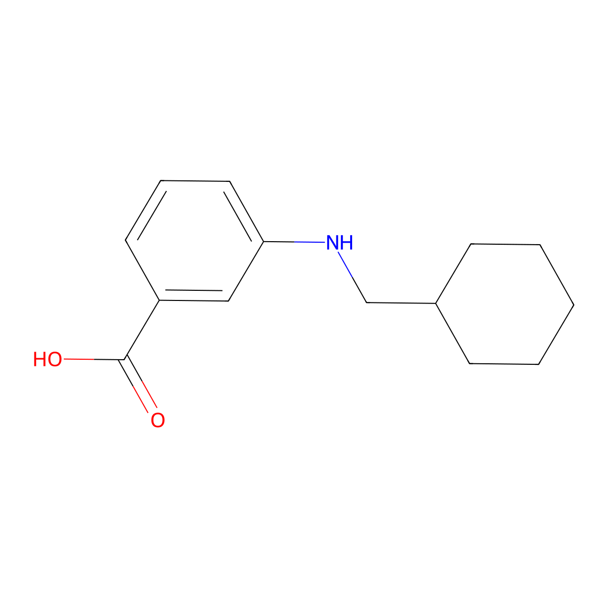 3-[(Cyclohexylmethyl)amino]benzoic acid molecular structure, CAS 1094420-32-2