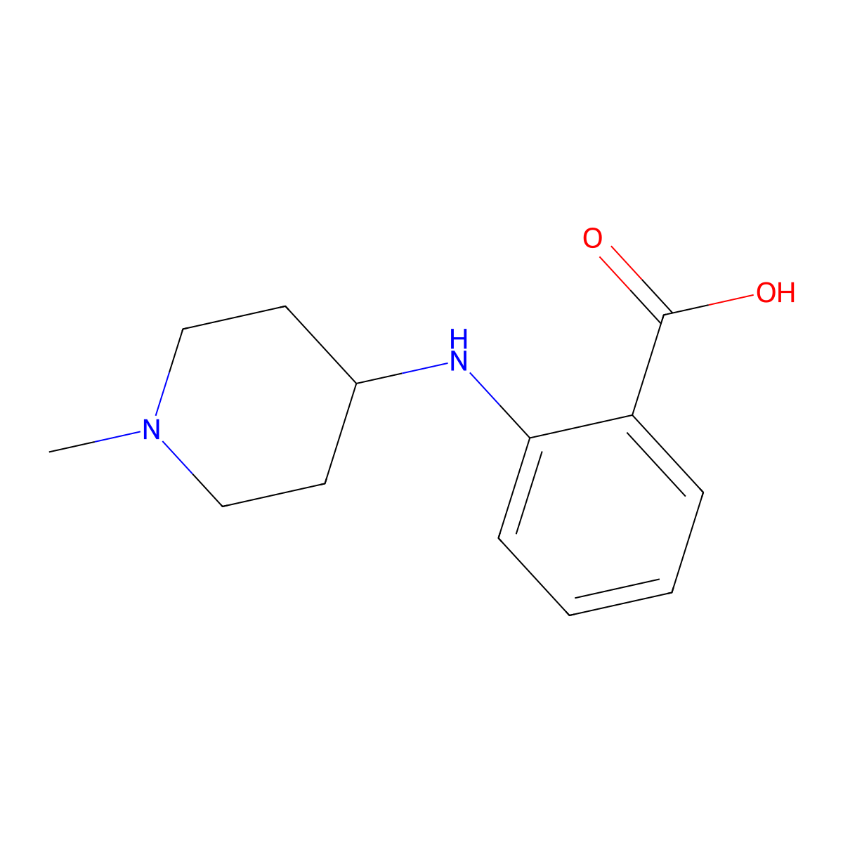 2-[(1-Methylpiperidin-4-yl)amino]benzoic acid molecular structure, CAS 1094420-75-3