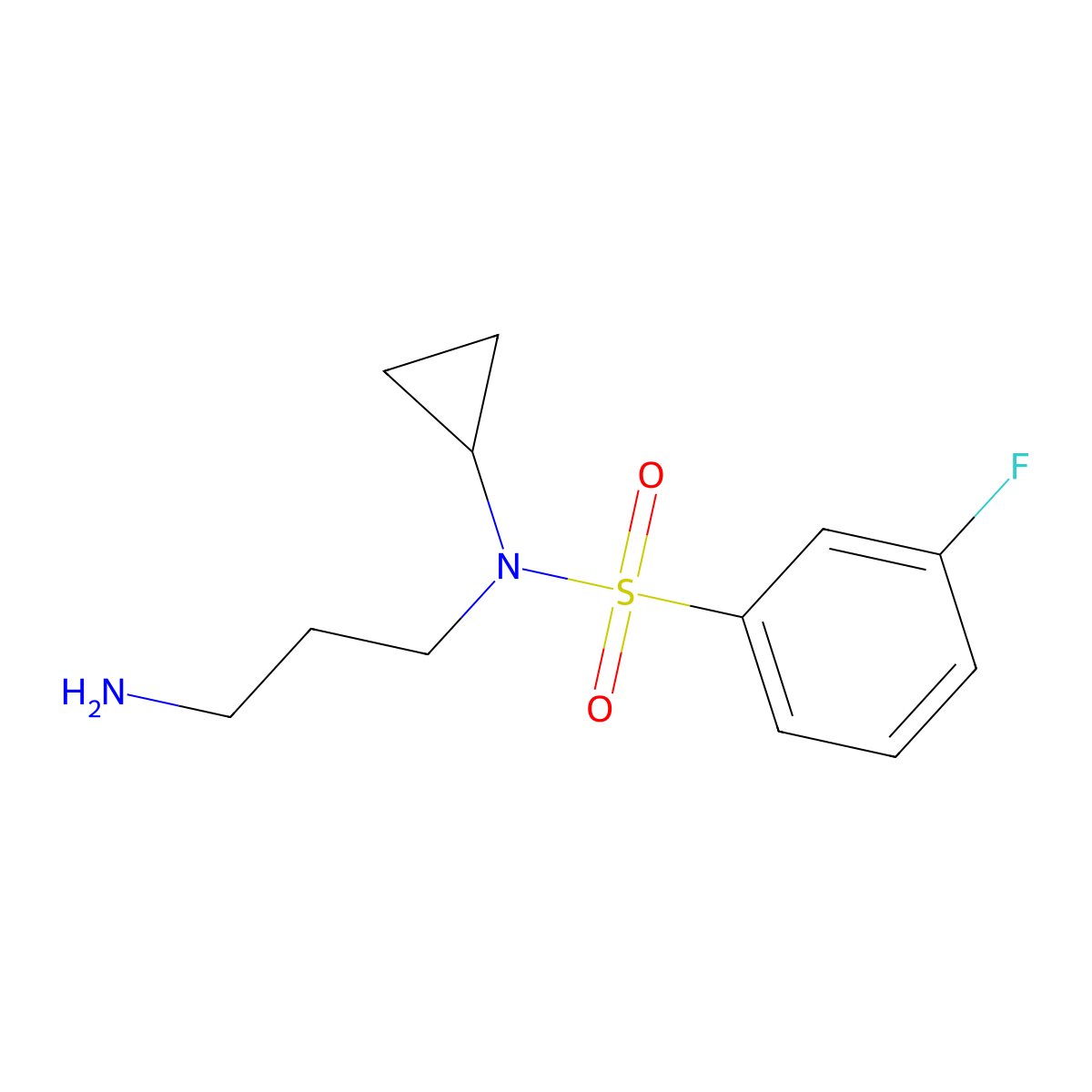 N-(3-Aminopropyl)-N-cyclopropyl-3-fluorobenzene-1-sulfonamide molecular structure, CAS 1094421-67-6