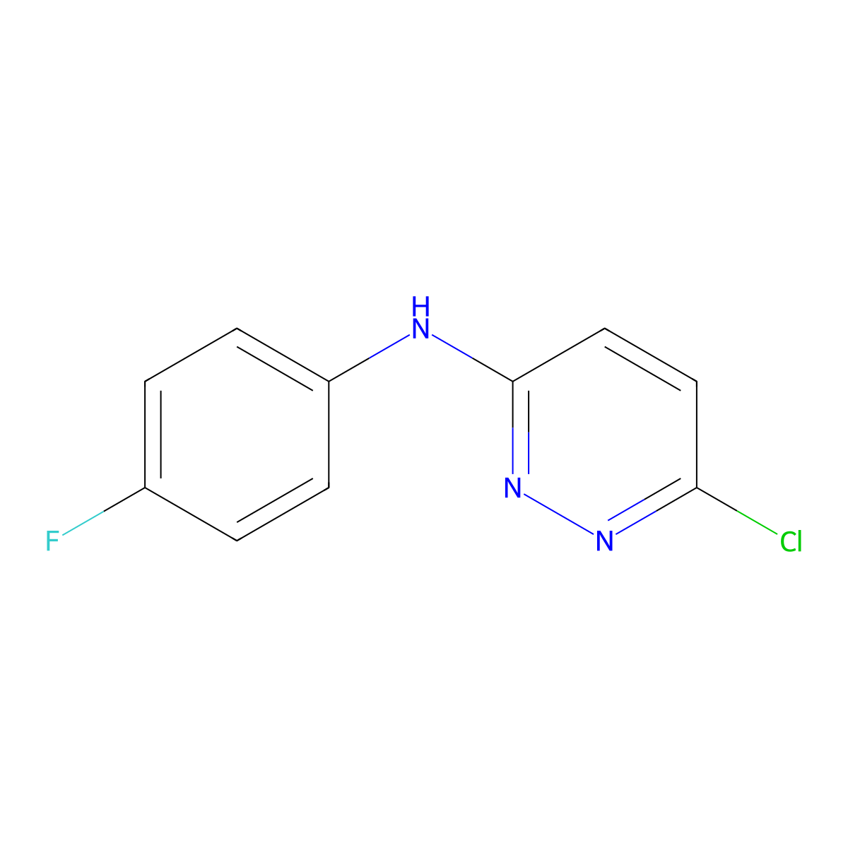 6-chloro-N-(4-fluorophenyl)pyridazin-3-amine molecular structure, CAS 1094423-93-4