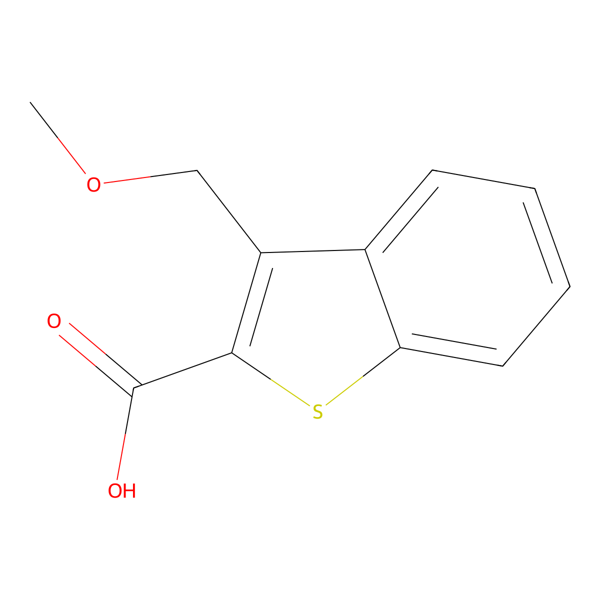 3-(Methoxymethyl)-1-benzothiophene-2-carboxylic acid molecular structure, CAS 1094424-69-7