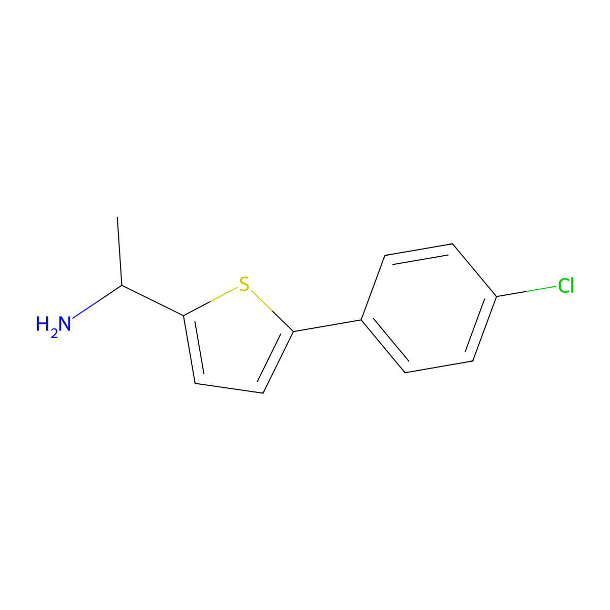 1-[5-(4-Chlorophenyl)thiophen-2-yl]ethan-1-amine molecular structure, CAS 1094424-71-1