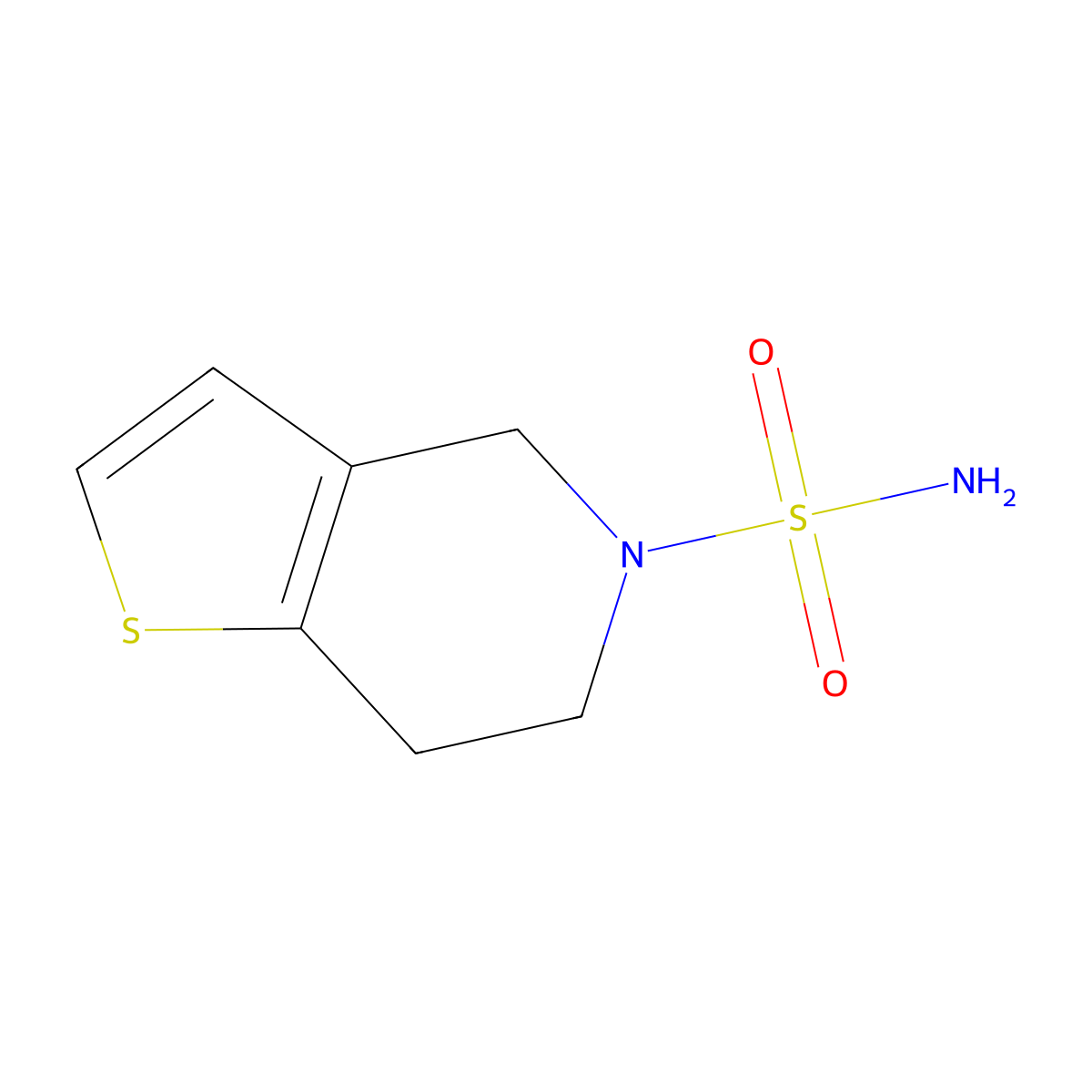 4H,5H,6H,7H-thieno[3,2-c]pyridine-5-sulfonamide molecular structure, CAS 1094424-99-3
