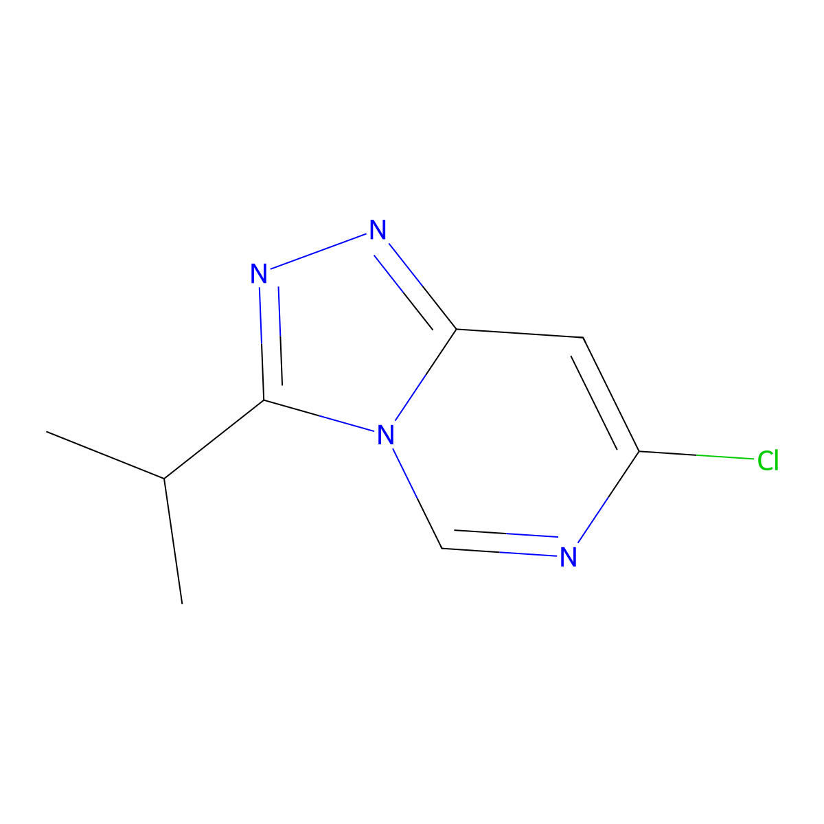 7-Chloro-3-(propan-2-yl)-(1,2,4)triazolo(4,3-c)pyrimidine molecular structure, CAS 1094425-28-1